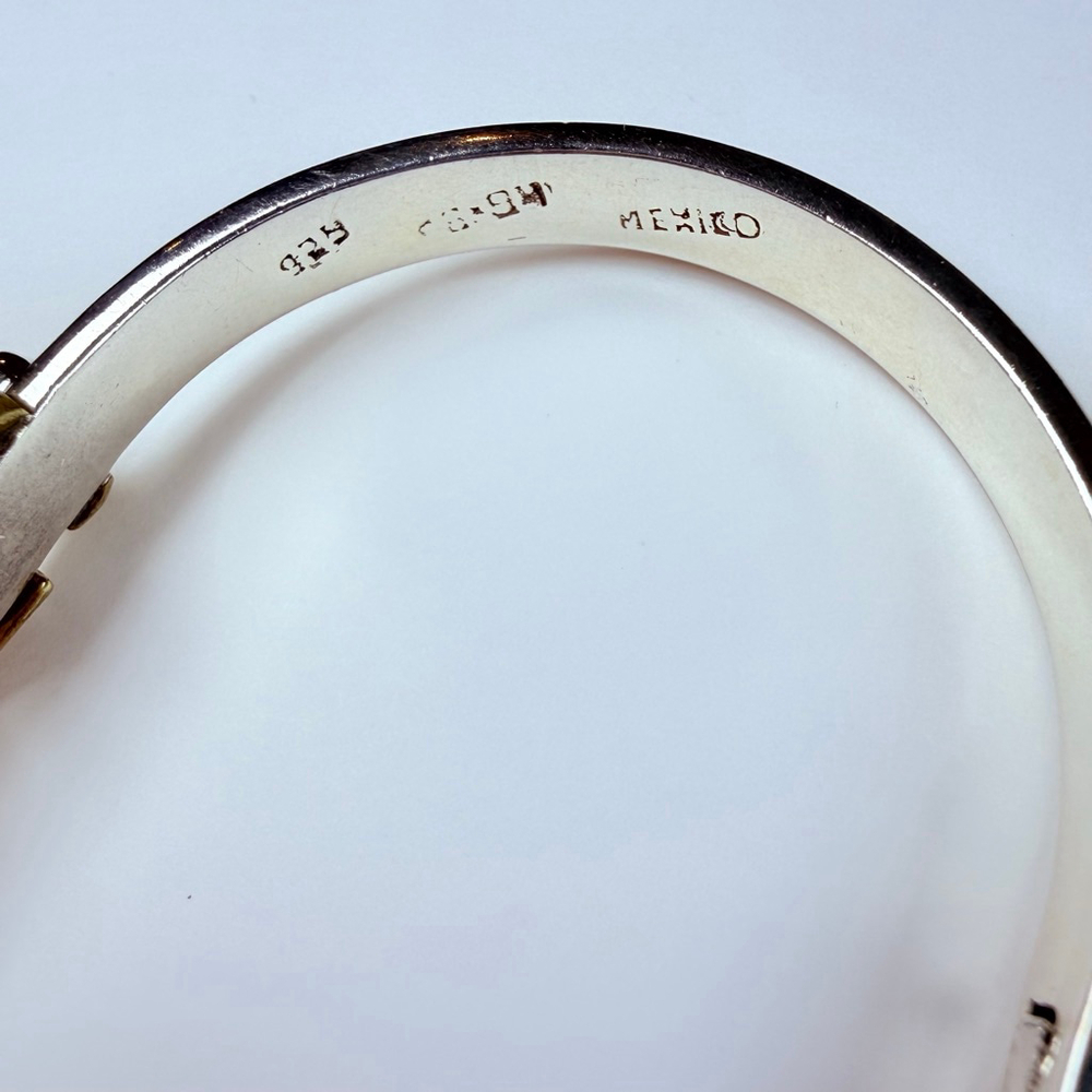 Taxco Adjustable Belt Buckle Sterling Silver 925 Vintage Mexico Bangle Bracelet - Picture 3 of 11